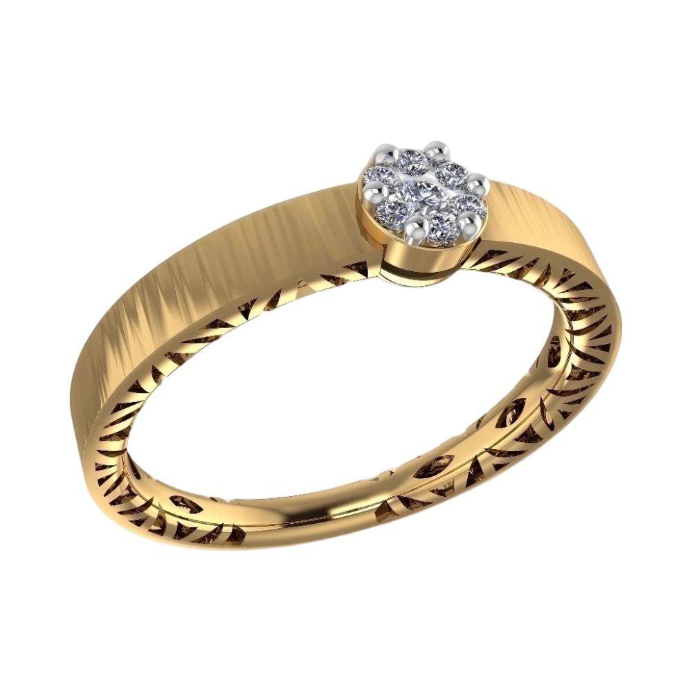 Ювелирное изделие - Кольцо помолвочное из красного золота с фианитом в магазине Best-Gold 124796