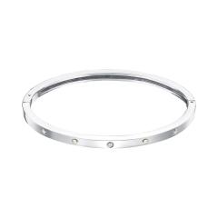 Ювелирное изделие - Браслет жёсткий из белого золота с фианитами в магазине Best-Gold 042399