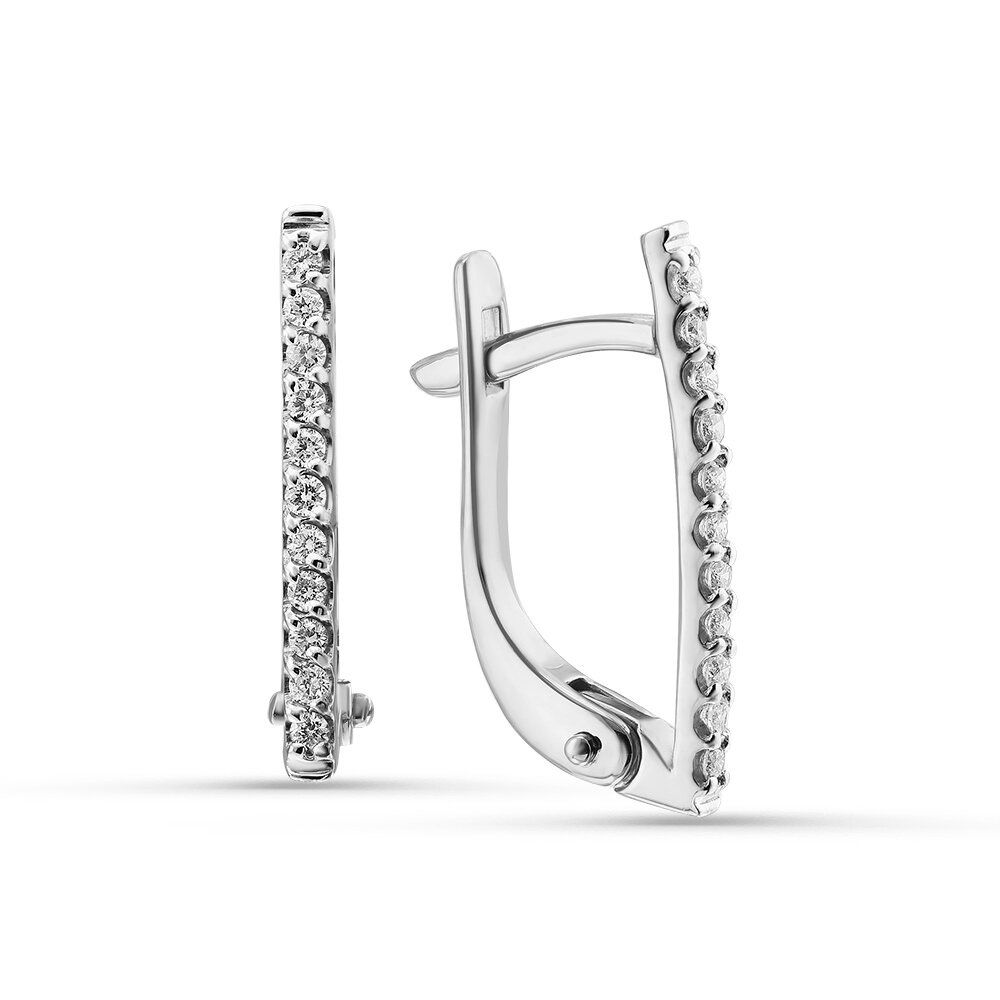 Серьги из белого золота с бриллиантами