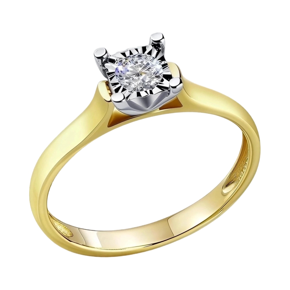 Ювелирное изделие - Помолвочное кольцо в желтом золоте с бриллиантом в магазине Best-Gold 132174