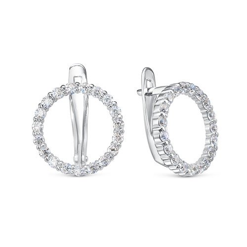 Ювелирное изделие - Серьги из серебра с фианитами в магазине Best-Gold 133361