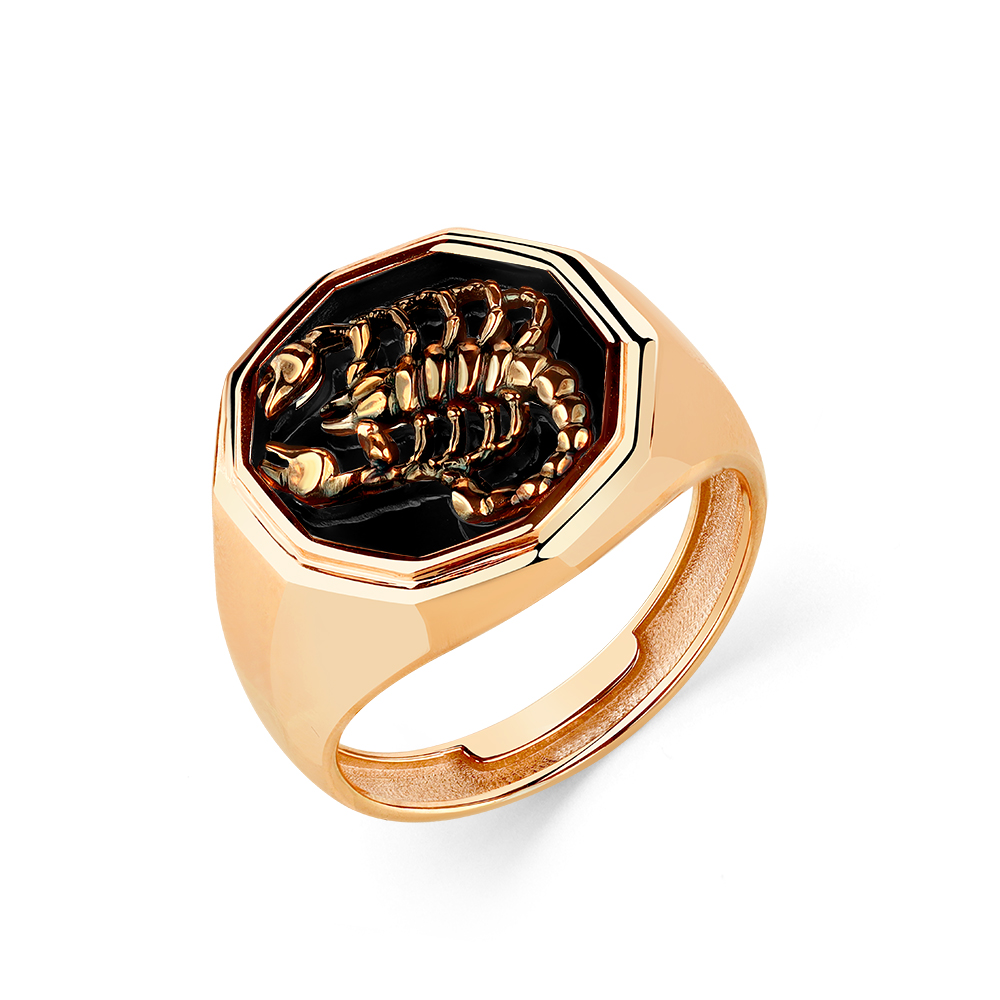 Ювелирное изделие - Кольцо из красного золота с эмалью в магазине Best-Gold 130446