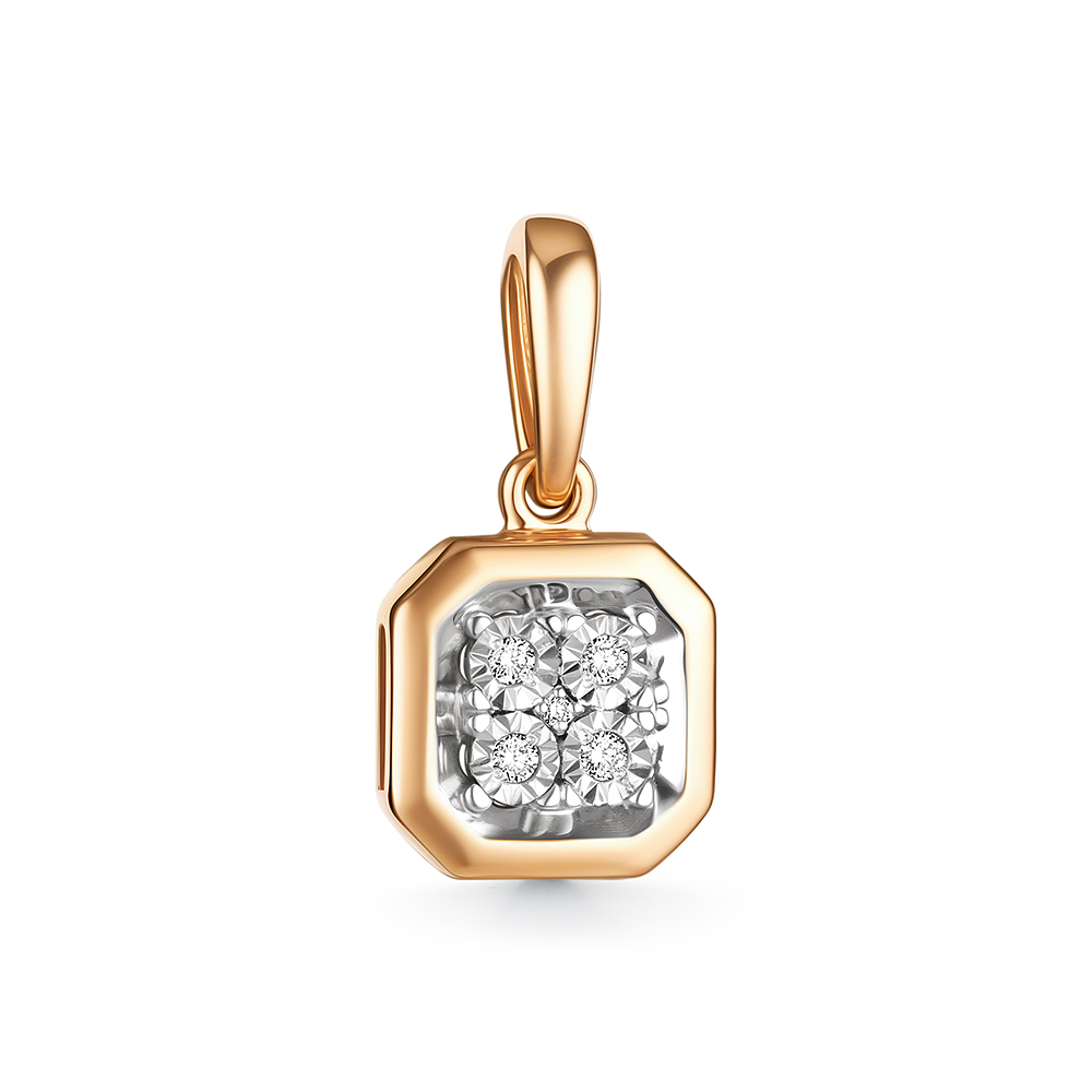 Подвеска из красного золота с бриллиантами