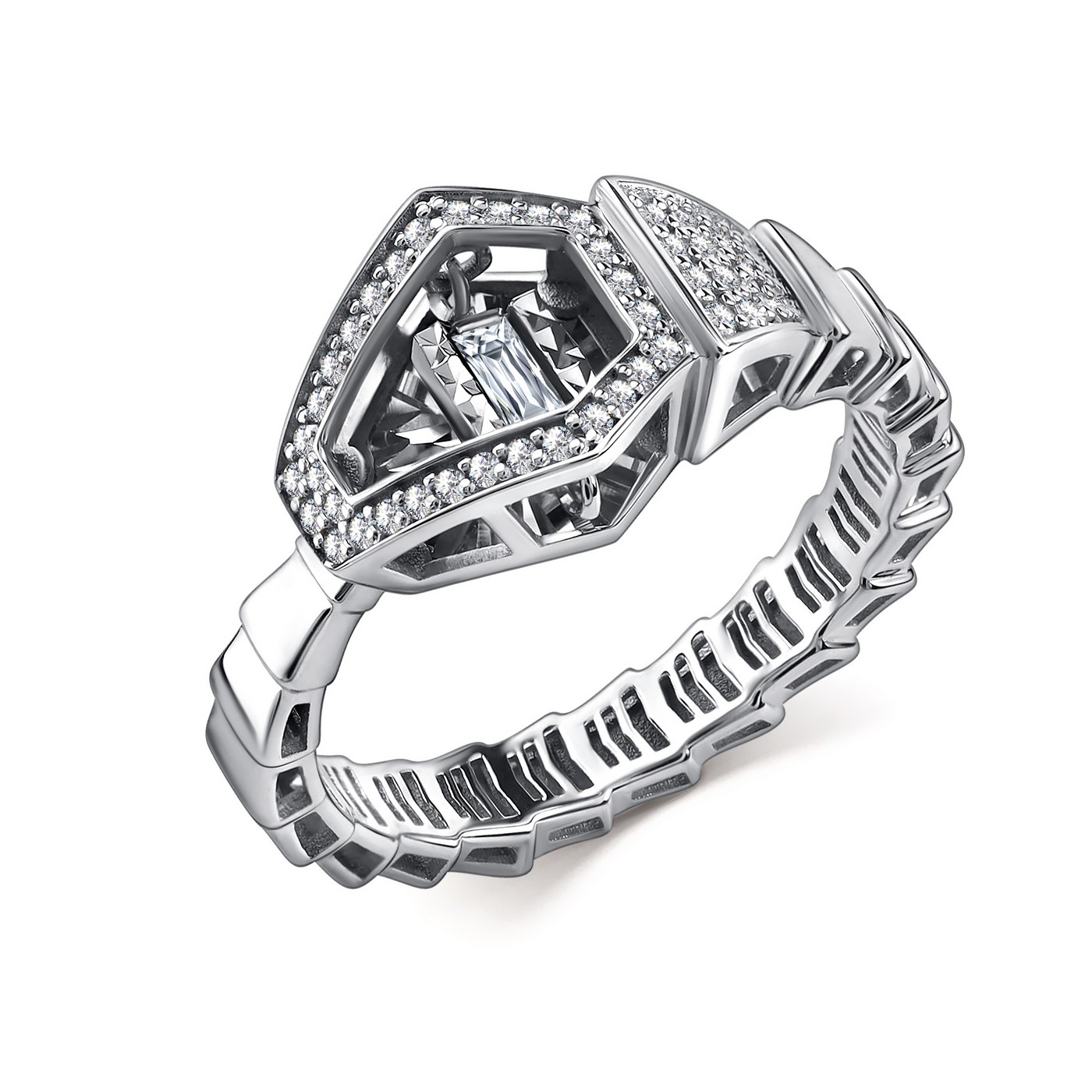 Ювелирное изделие - Кольцо из белого золота с бриллиантами в магазине Best-Gold 151359