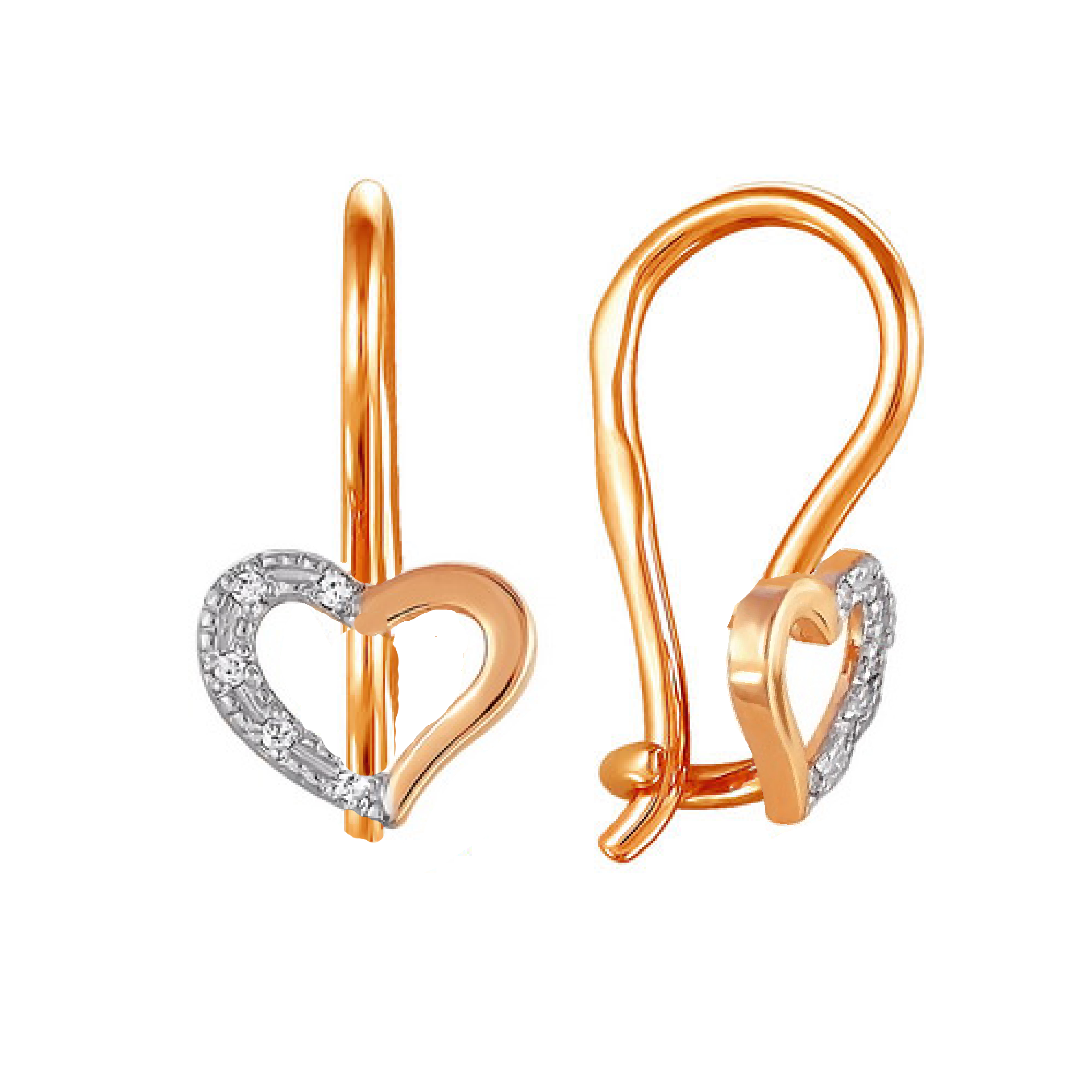 Ювелирное изделие - Серьги из красного золота с фианитами в магазине Best-Gold 141529