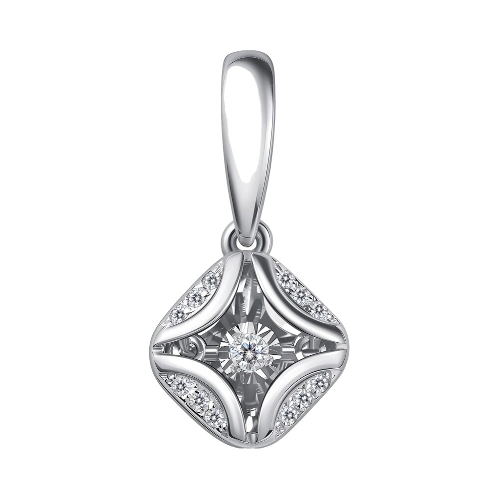 Ювелирное изделие - Подвеска из белого золота с бриллиантами в магазине Best-Gold 155011