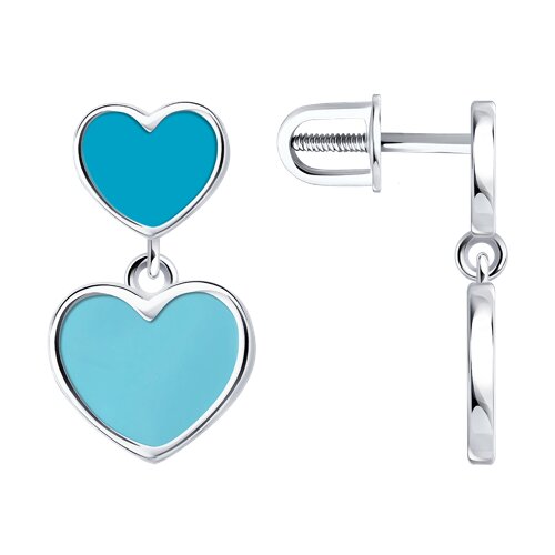 Ювелирное изделие - Серьги из серебра с эмалью в магазине Best-Gold 152836