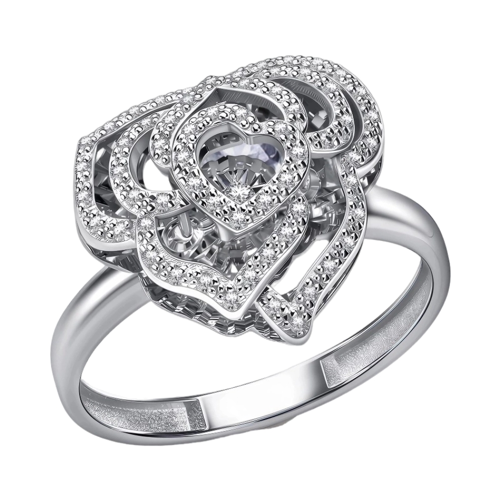 Ювелирное изделие - Кольцо  из белого золота с бриллиантами в магазине Best-Gold 156951