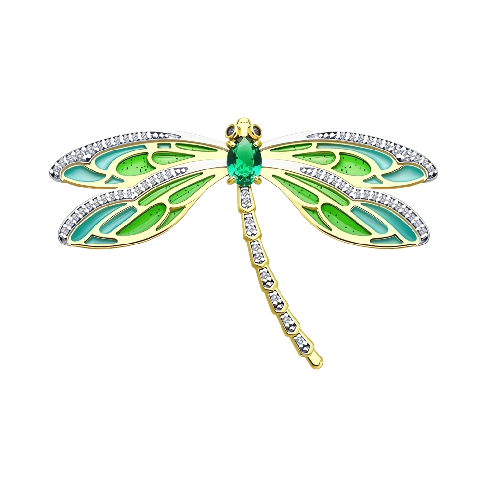 Ювелирное изделие - Брошь из серебра с фианитами в магазине Best-Gold 152753