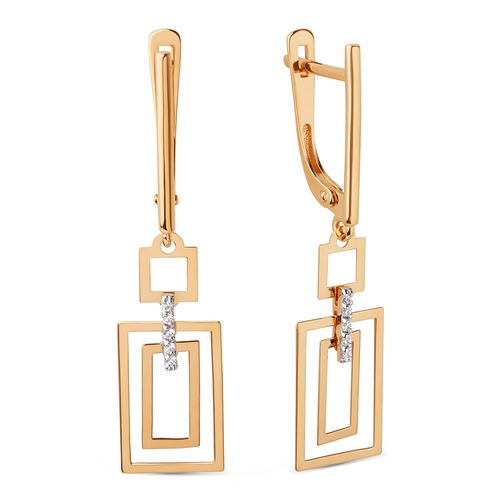 Ювелирное изделие - Серьги из красного золота с фианитами в магазине Best-Gold 129120