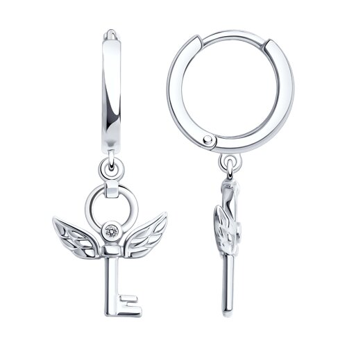 Ювелирное изделие - Серьги из серебра с фианитами в магазине Best-Gold 032341