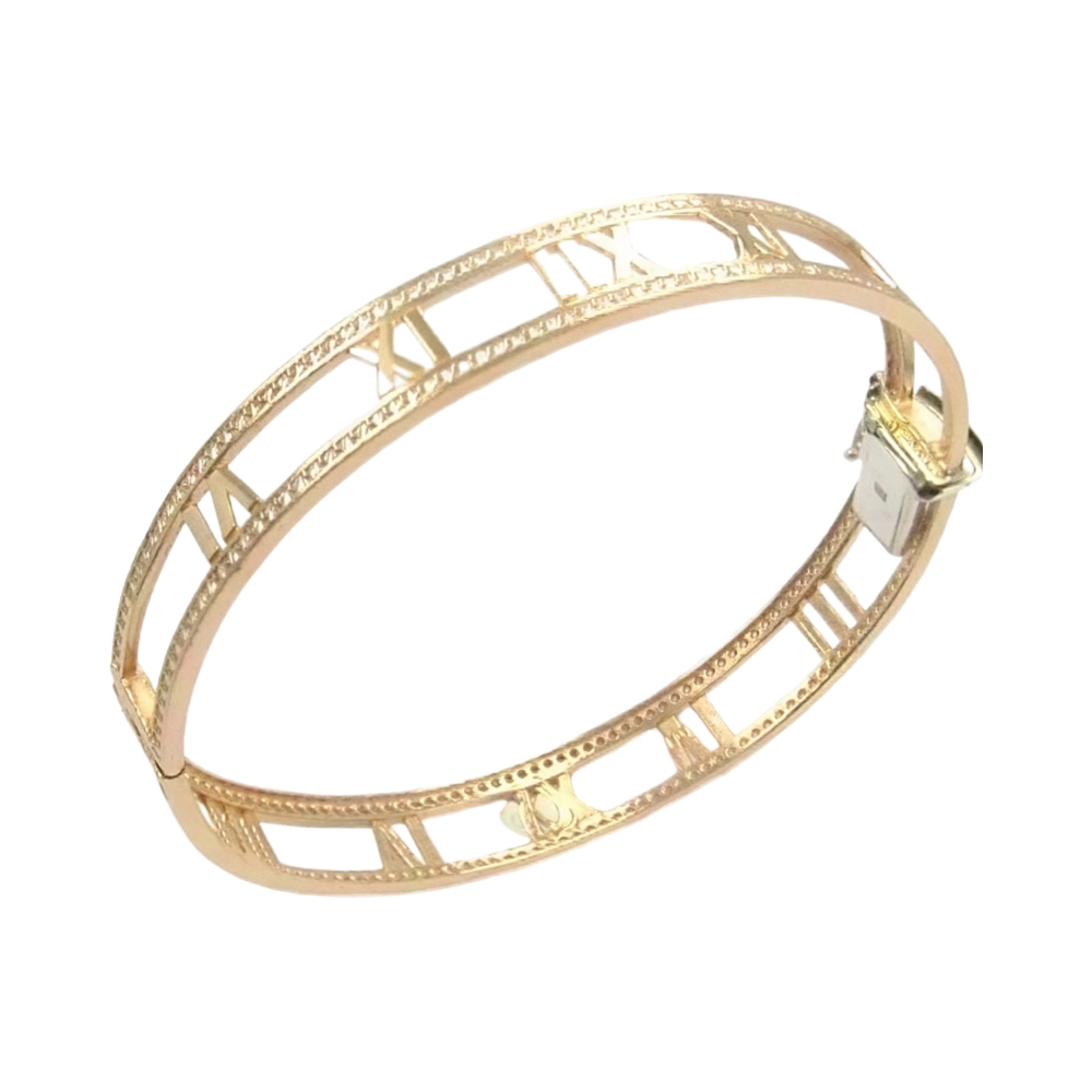 Ювелирное изделие - Браслет жёсткий из красного золота с фианитами в магазине Best-Gold 076391