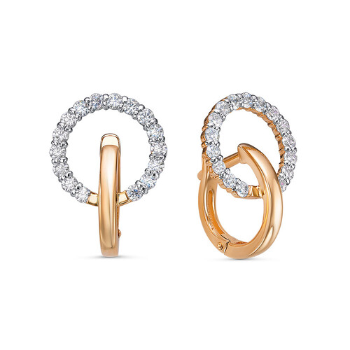 Ювелирное изделие - Серьги из красного золота с фианитами в магазине Best-Gold 028604