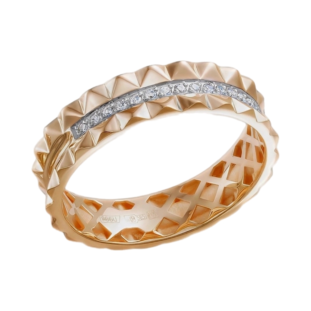 Ювелирное изделие - Кольцо из красного золота с бриллиантами в магазине Best-Gold 157730