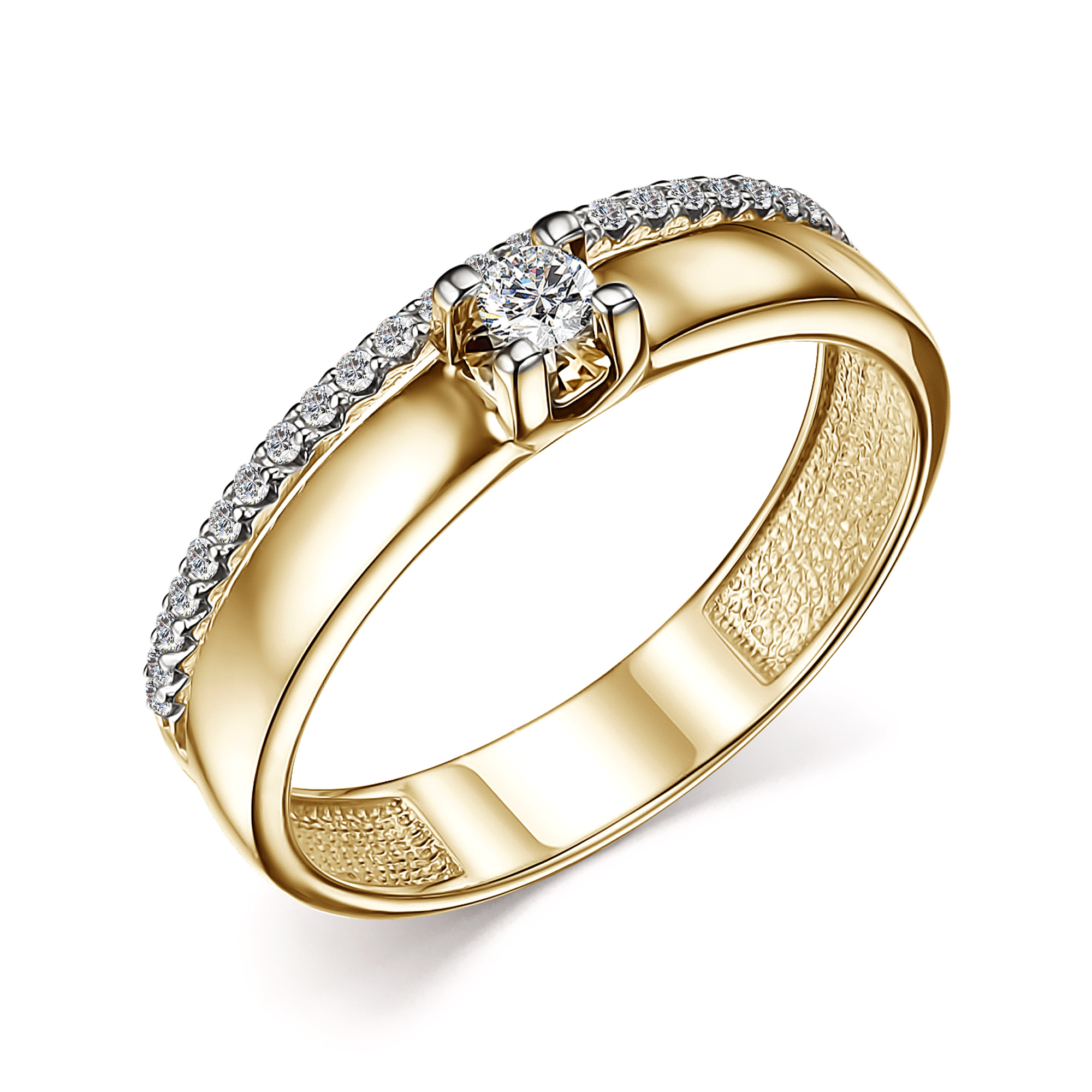 Ювелирное изделие - Кольцо из желтого золота с бриллиантами в магазине Best-Gold 155617