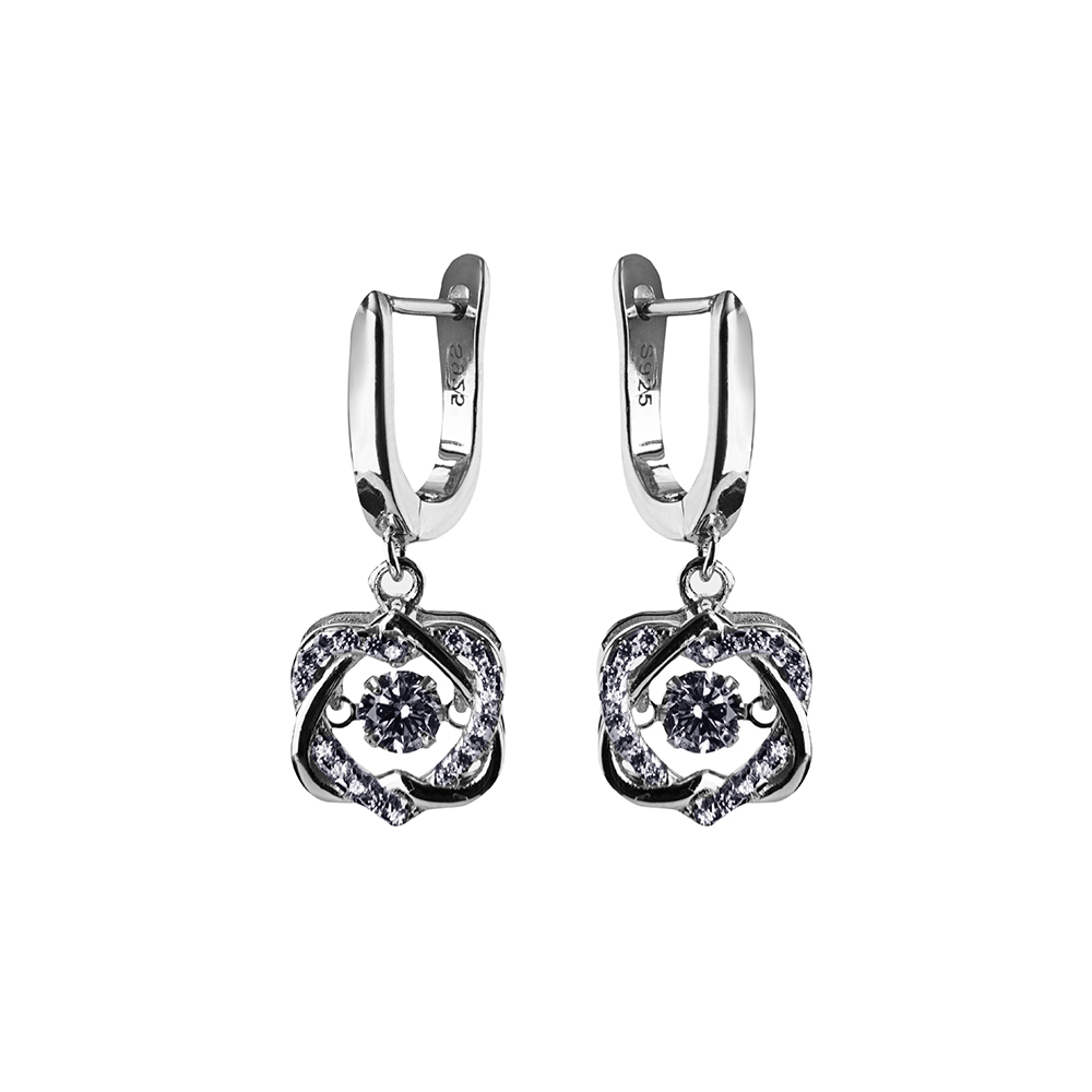 Ювелирное изделие - Серьги из серебра с цирконами в магазине Best-Gold 121313