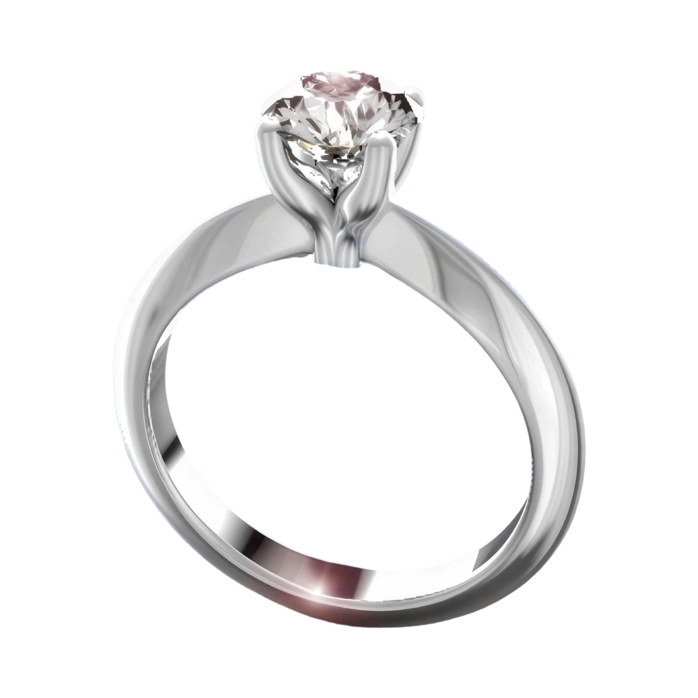 Ювелирное изделие - Кольцо помолвочное из белого золота с бриллиантом в магазине Best-Gold 001084