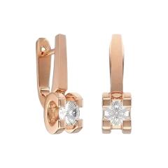 Ювелирное изделие - Серьги из красного золота с фианитами в магазине Best-Gold 103311