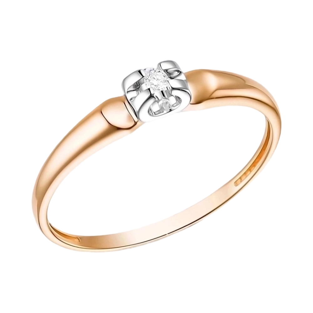 Ювелирное изделие - Кольцо помолвочное из красного золота с бриллиантами в магазине Best-Gold 151198