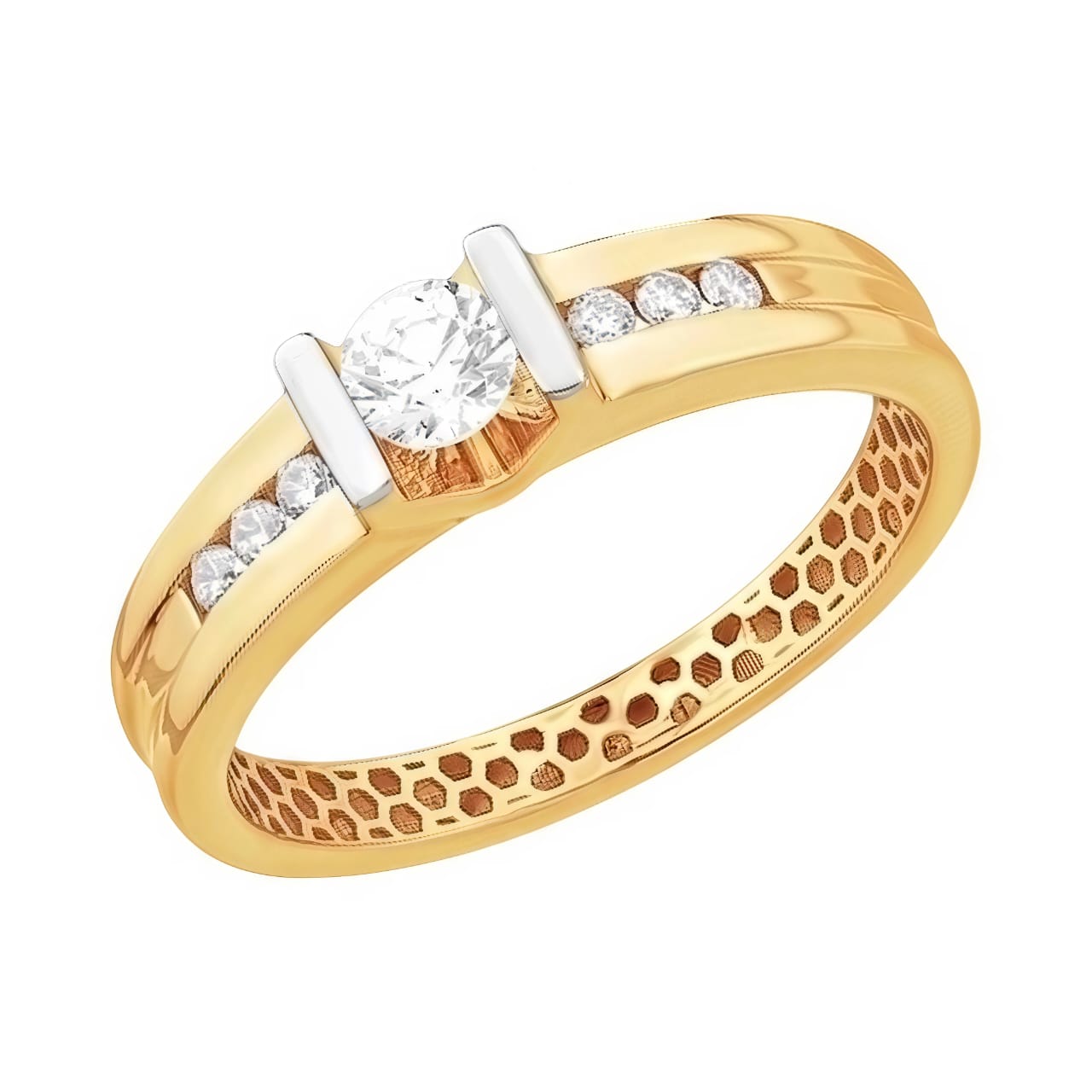 Ювелирное изделие - Кольцо из красного золота с фианитами в магазине Best-Gold 111389