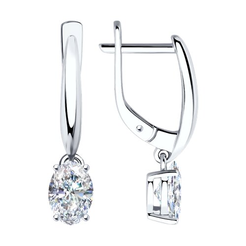 Серьги из белого золота с бриллиантами