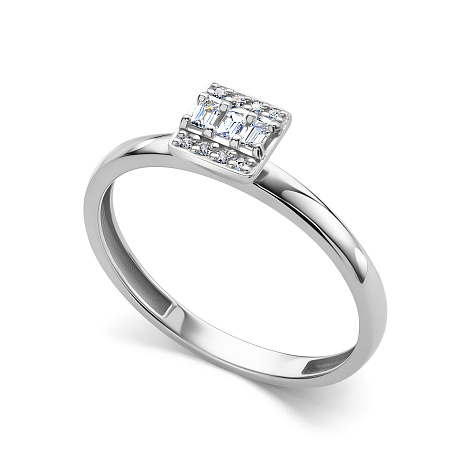 Кольцо из белого золота с бриллиантами