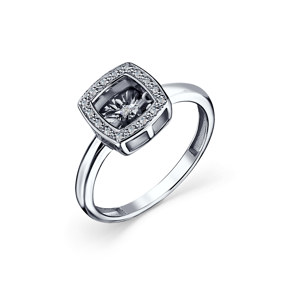 Ювелирное изделие - Кольцо из белого золота с бриллиантами в магазине Best-Gold 129245