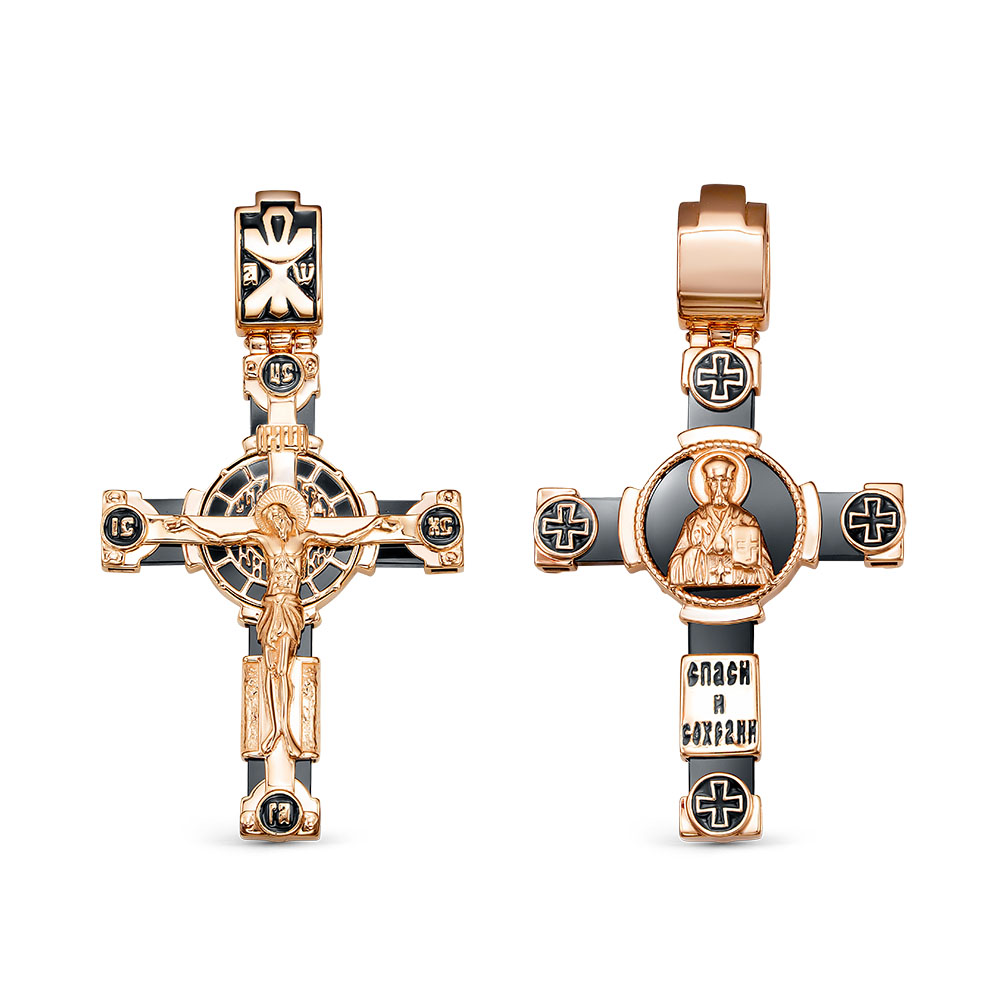 Ювелирное изделие - Подвеска из красного золота с ониксом в магазине Best-Gold 157755