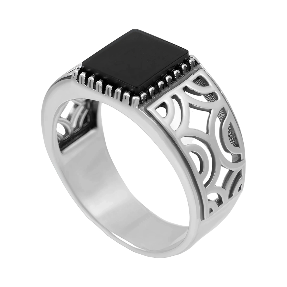 Ювелирное изделие - Кольцо из серебра с лидитом в магазине Best-Gold 140431