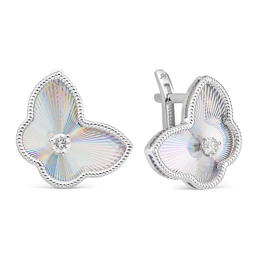 Серьги из белого золота с бриллиантами