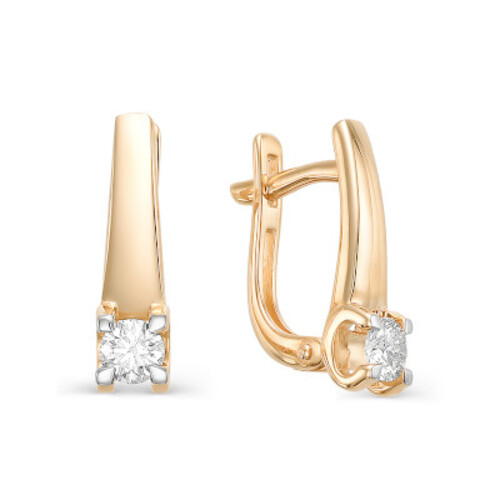 Ювелирное изделие - Серьги из красного золота с бриллиантами в магазине Best-Gold 016358