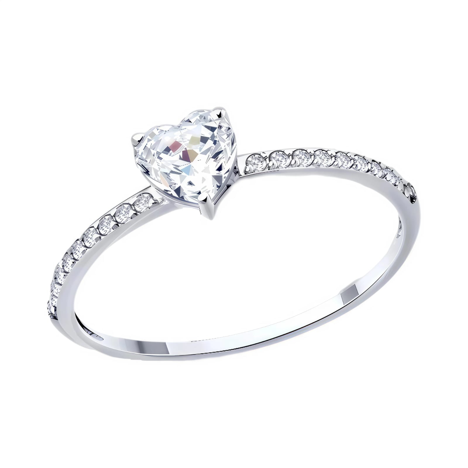 Ювелирное изделие - Кольцо из белого золота с фианитами в магазине Best-Gold 156252