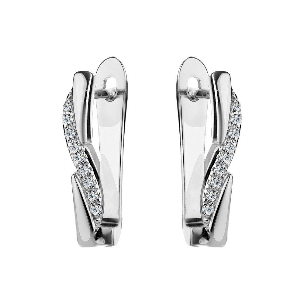 Ювелирное изделие - Серьги из серебра с цирконием в магазине Best-Gold 123869