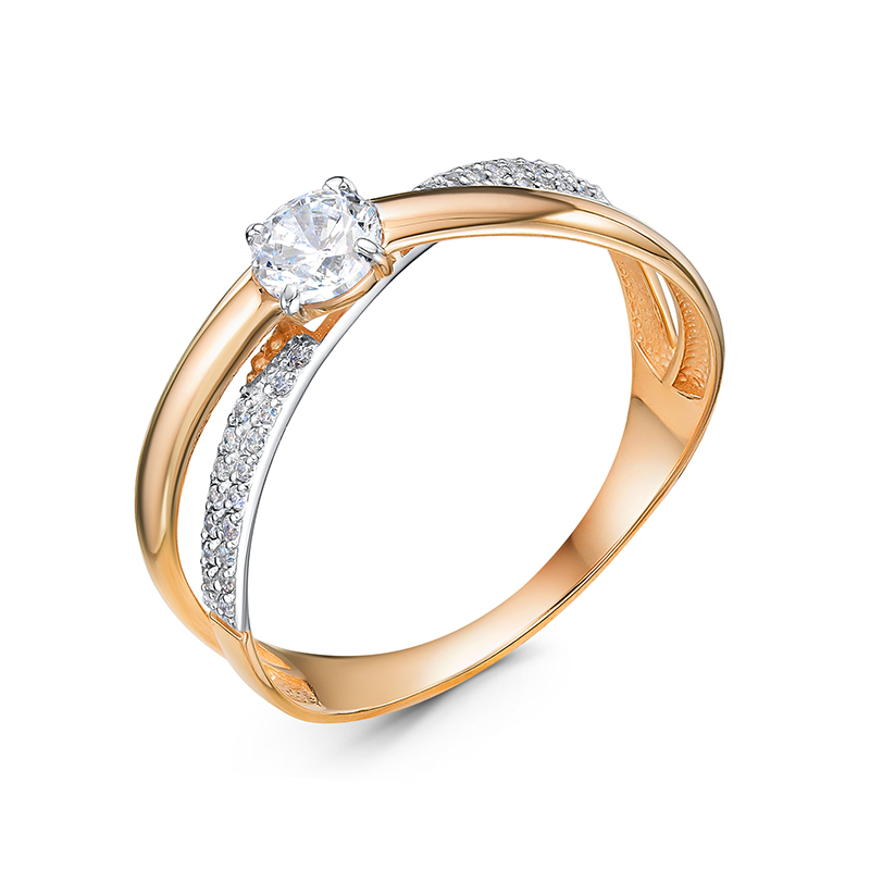 Ювелирное изделие - Кольцо из красного золота с фианитами в магазине Best-Gold 133146