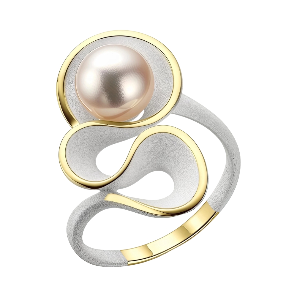 Ювелирное изделие - Кольцо из серебра с жемчугом в магазине Best-Gold 153899