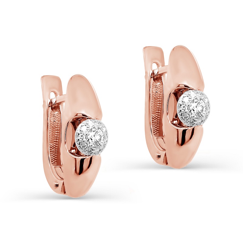 Ювелирное изделие - Серьги из красного золота с бриллиантами в магазине Best-Gold 154942