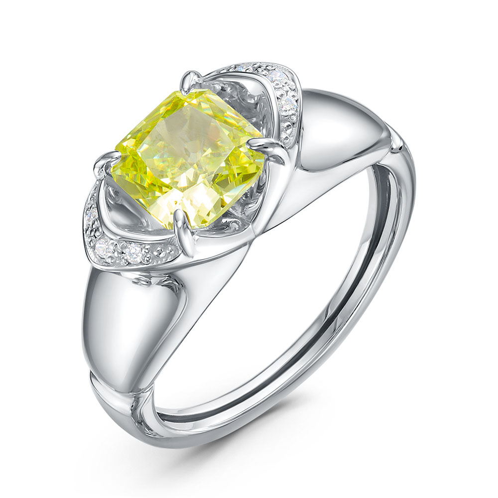 Ювелирное изделие - Кольцо из серебра с бриллианитом и фианитами в магазине Best-Gold 157947