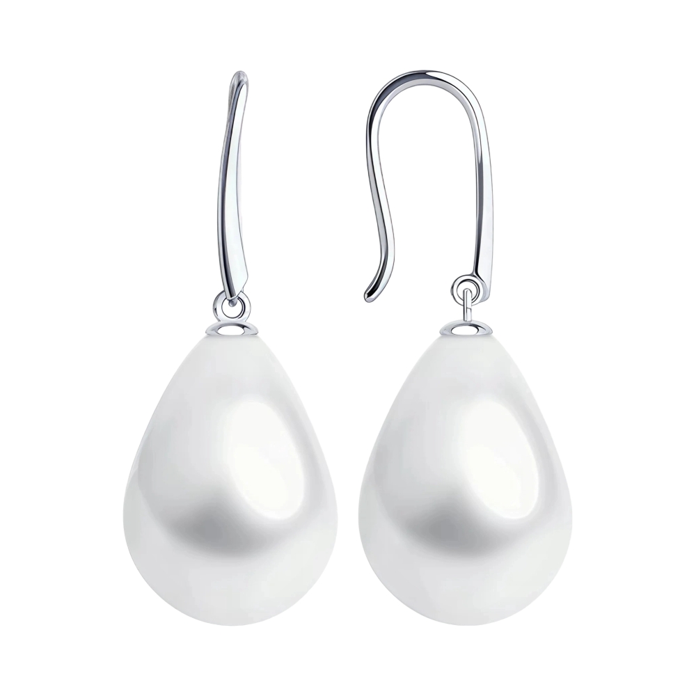 Ювелирное изделие - Серьги из серебра с жемчугом в магазине Best-Gold 152516