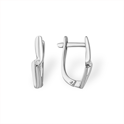 Ювелирное изделие - Серьги из серебра с бриллиантами в магазине Best-Gold 153517