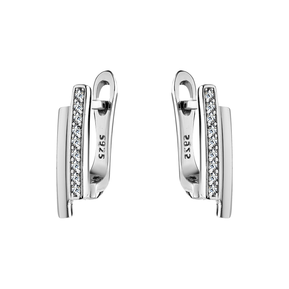 Ювелирное изделие - Серьги из серебра с цирконием в магазине Best-Gold 124387