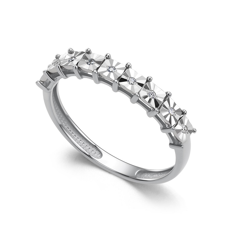 Кольцо из белого золота с бриллиантами