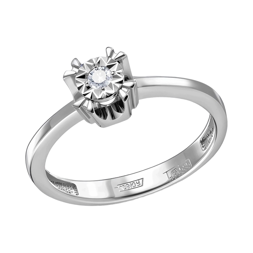 Ювелирное изделие - Кольцо помолвочное из белого золота с бриллиантом в магазине Best-Gold 104644