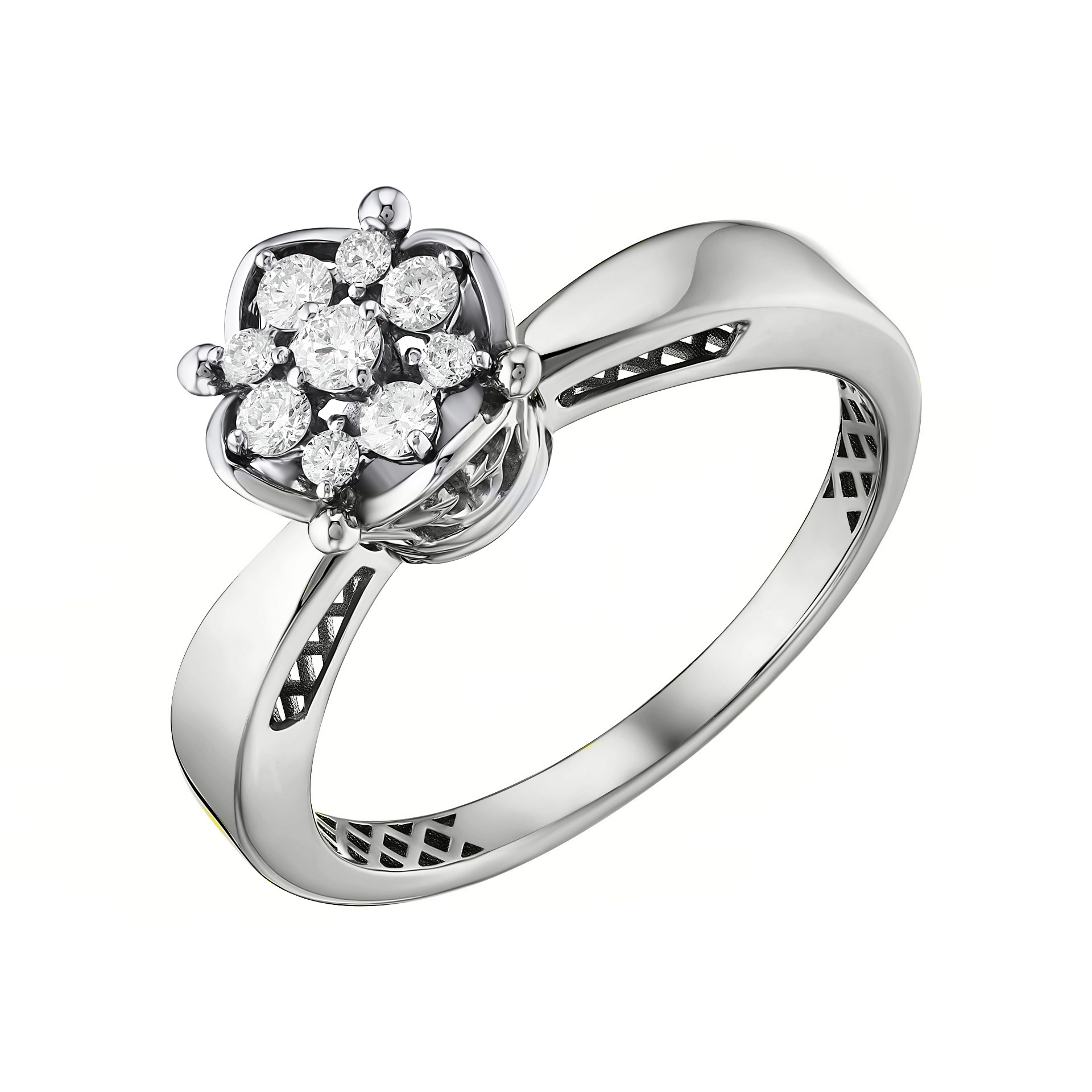 Ювелирное изделие - Кольцо из белого золота с бриллиантами в магазине Best-Gold 153672