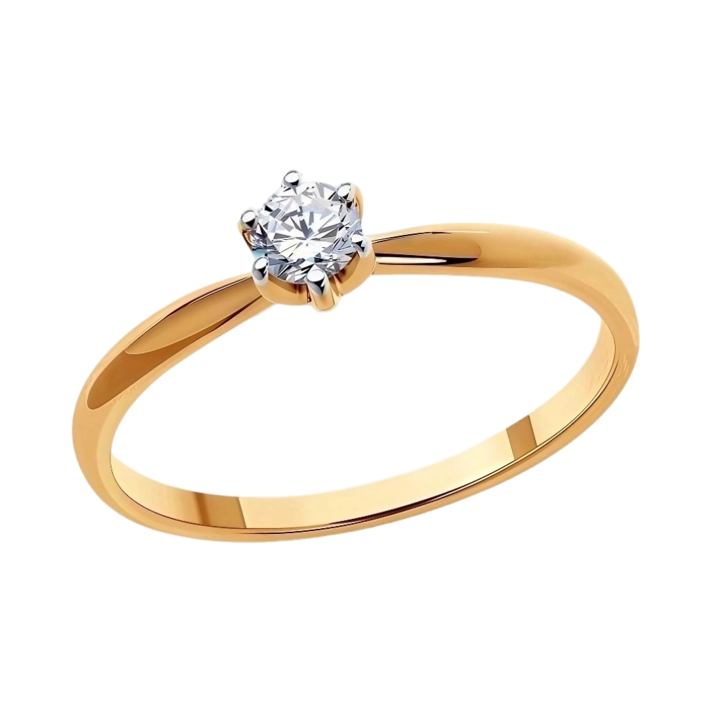 Ювелирное изделие - Кольцо помолвочное из красного золота с бриллиантом в магазине Best-Gold 144700