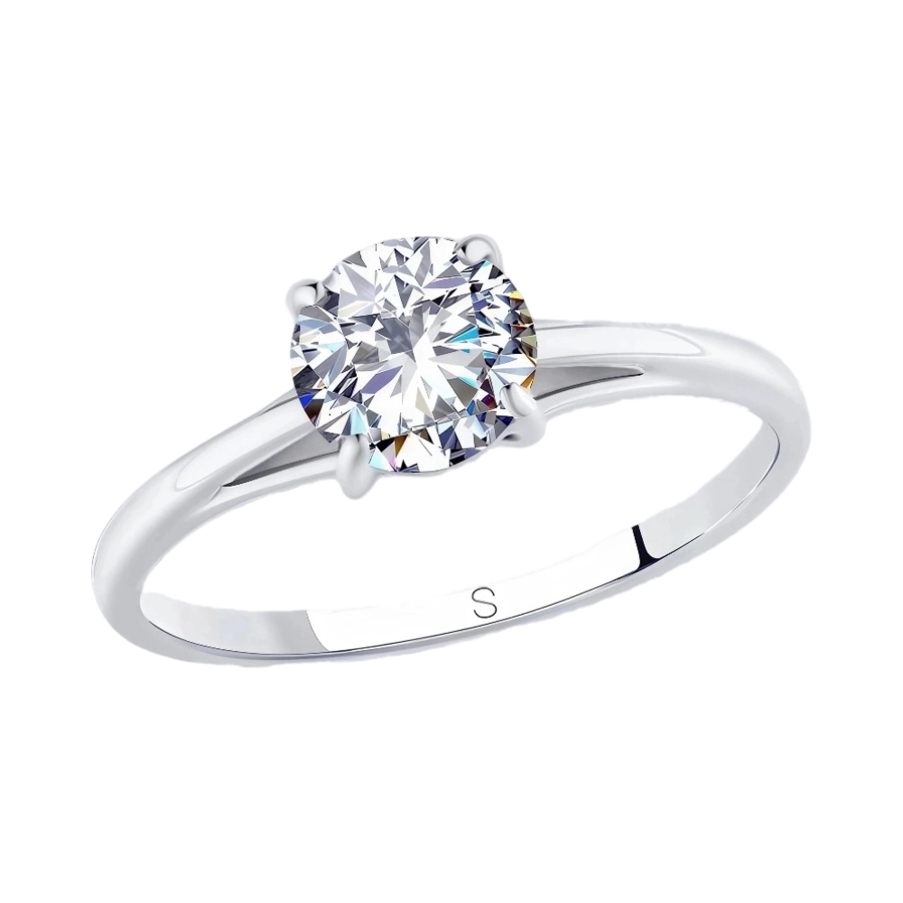 Ювелирное изделие - Кольцо из серебра с фианитом в магазине Best-Gold 141207