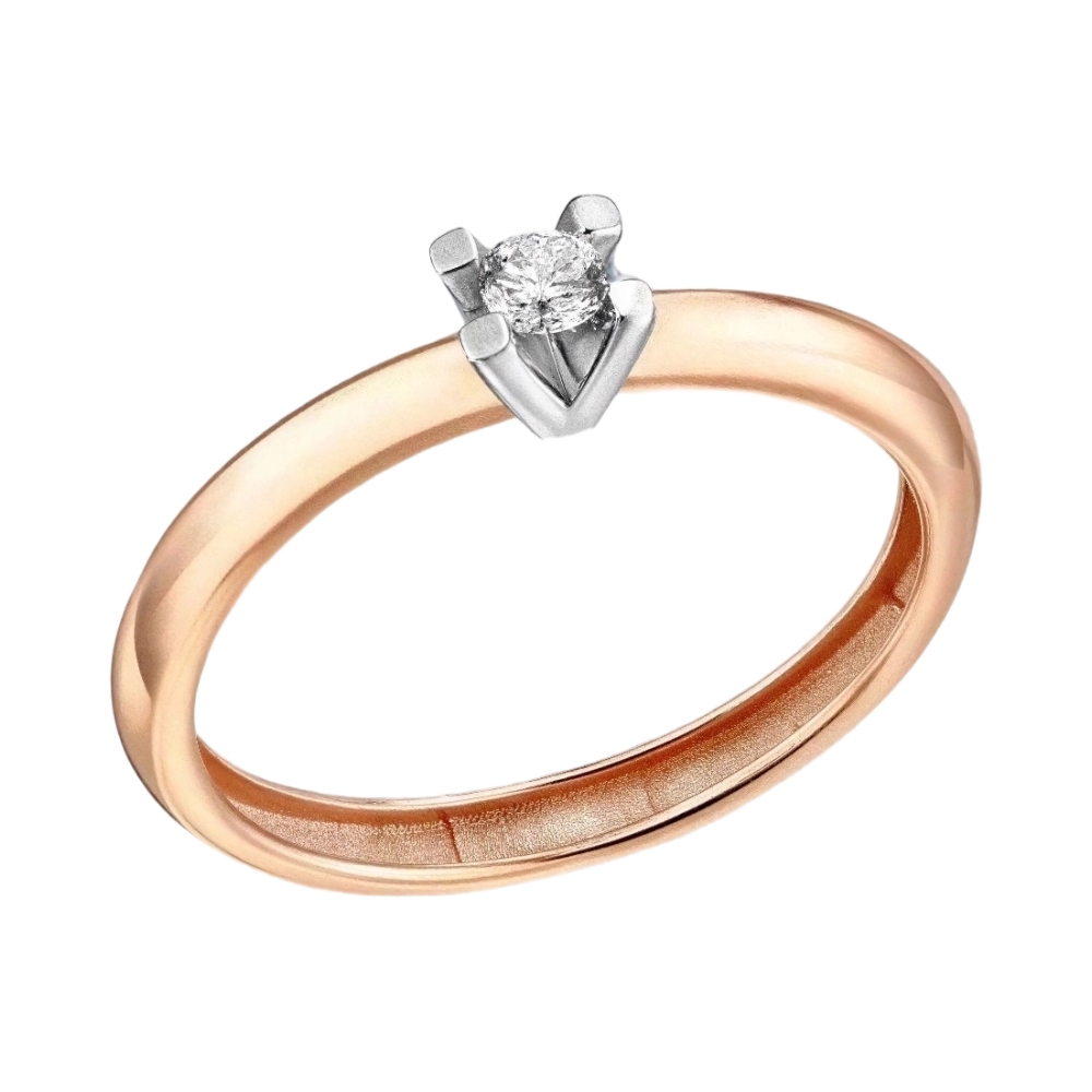 Ювелирное изделие - Кольцо из красного золота с бриллиантом в магазине Best-Gold 153971