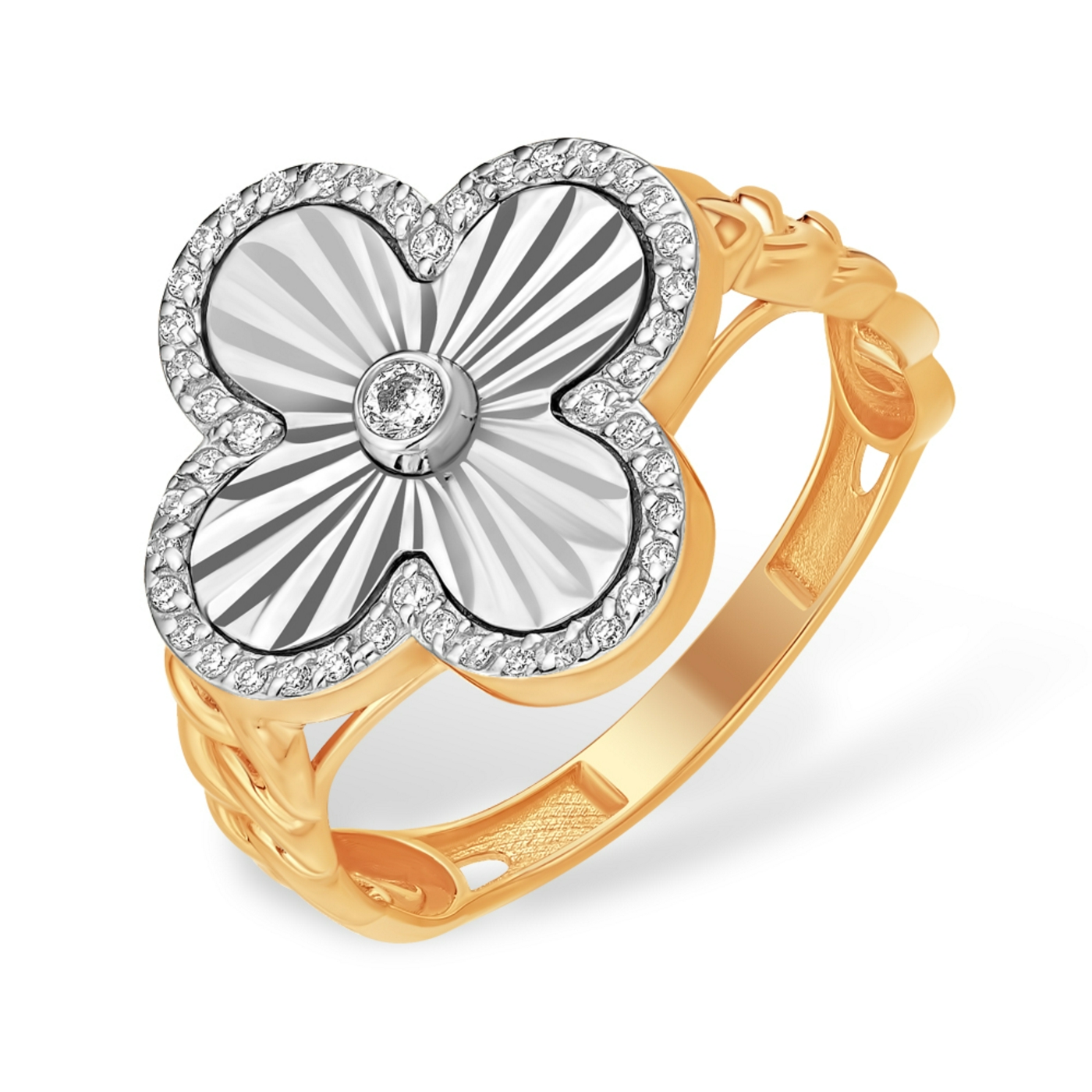 Ювелирное изделие - Кольцо из красного золота с фианитами в магазине Best-Gold 152037