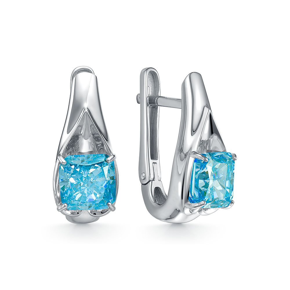 Серьги из серебра с бриллианитами
