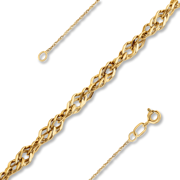 Ювелирное изделие - Цепь из желтого золота, плетение Сингапур в магазине Best-Gold 053634