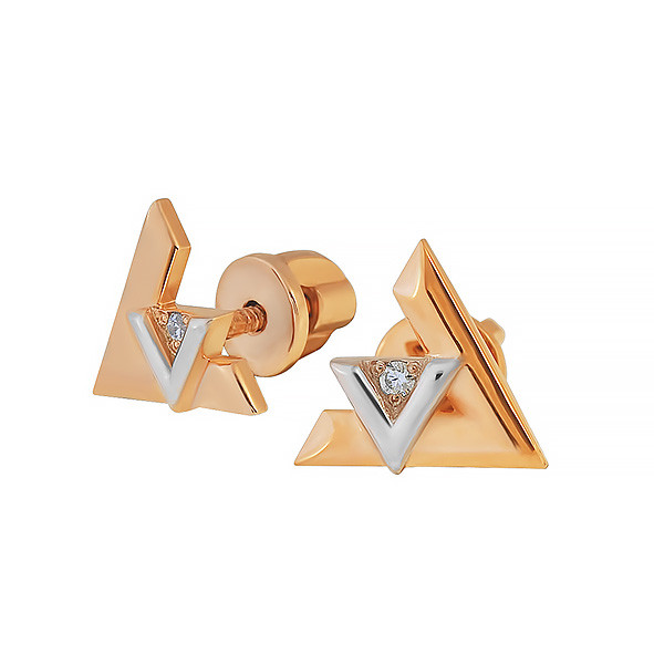 Ювелирное изделие - Серьги из жёлтого золота с бриллиантами в магазине Best-Gold 034423